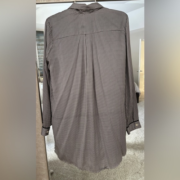 Victoria’s Secret 100% Silk Night Shirt Black & White Size Medium - Picture 5 of 9